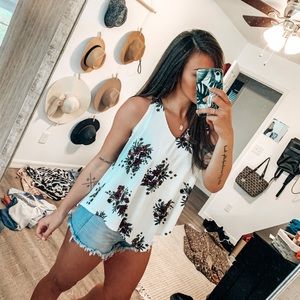 Floral polyester tank top